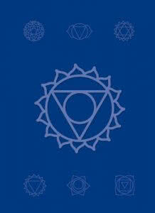 Blaue Karte mit Hals Chakra